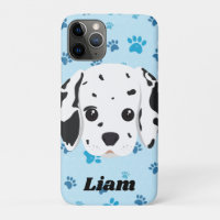 Dalmatiner Blue Paw Print Personalisiert