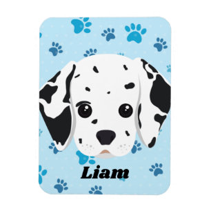Dalmatiner Blue Paw Print Personalisiert Magnet