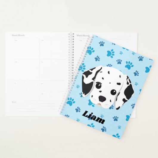 Dalmatiner Blue Paw Print Personalisiert Planer (Anzeige)