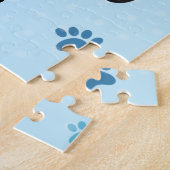 Dalmatiner Blue Paw Print Personalisiert Puzzle (Seite)
