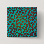 Dalmatiner braun und Aquamarin Button (Vorderseite)