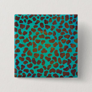 Dalmatiner braun und Aquamarin Button