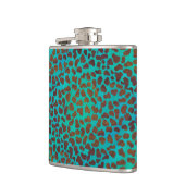 Dalmatiner braun und Aquamarin Flachmann (Links)