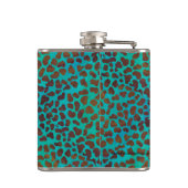 Dalmatiner braun und Aquamarin Flachmann (Rückseite)