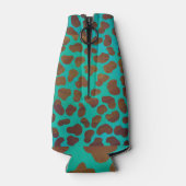 Dalmatiner braun und Aquamarin Flaschenkühler (Rückseite)