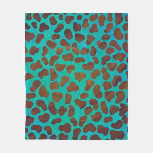 Dalmatiner braun und Aquamarin Fleecedecke (Vorderseite)