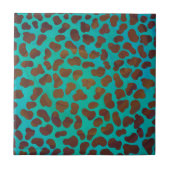 Dalmatiner braun und Aquamarin Fliese (Vorderseite)