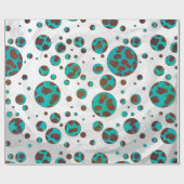 Dalmatiner braun und Aquamarin Geschenkpapier (Flach)