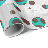 Dalmatiner braun und Aquamarin Geschenkpapier (Rolleneckpunkt)