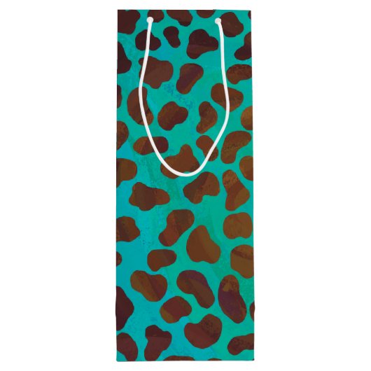 Dalmatiner braun und Aquamarin Geschenktüte Für Weinflaschen (Rückseite)