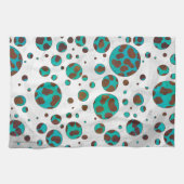 Dalmatiner braun und Aquamarin Handtuch (Horizontal)