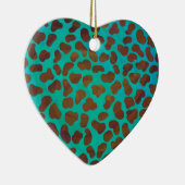 Dalmatiner braun und Aquamarin Keramik Ornament (Rechts)