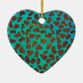 Dalmatiner braun und Aquamarin Keramik Ornament (Vorne)