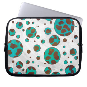 Dalmatiner braun und Aquamarin Laptopschutzhülle