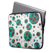 Dalmatiner braun und Aquamarin Laptopschutzhülle (Vorderseite Links)