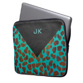 Dalmatiner braun und Aquamarin Laptopschutzhülle (Vorderseite Links)