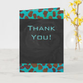 Dalmatiner braun und Aquamarin mit Monogramm Karte (Gelbe Blume)