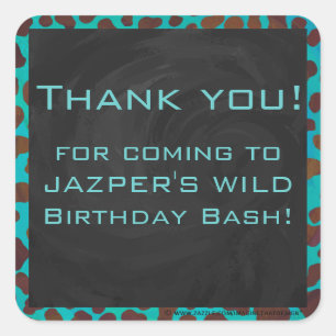 Dalmatiner braun und Aquamarin mit Monogramm Quadratischer Aufkleber