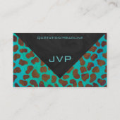 Dalmatiner braun und Aquamarin mit Monogramm Visitenkarte (Rückseite)