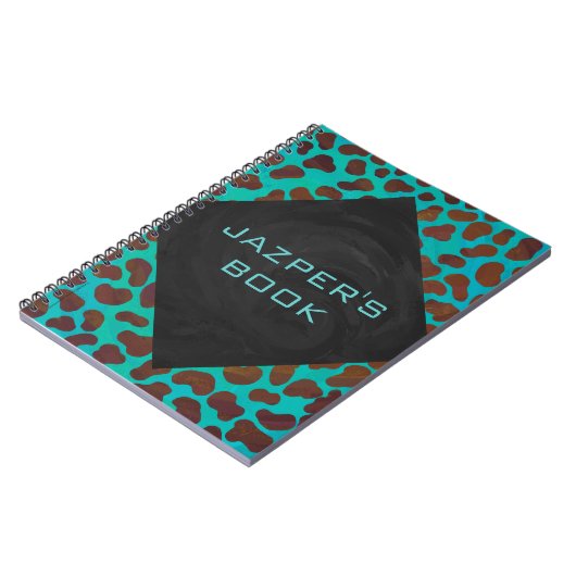 Dalmatiner braun und Aquamarin Notizblock (Linke Seite)