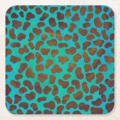 Dalmatiner braun und Aquamarin Rechteckiger Pappuntersetzer (Vorderseite)