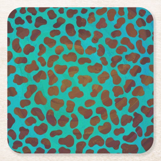 Dalmatiner braun und Aquamarin Rechteckiger Pappuntersetzer (Vorderseite)