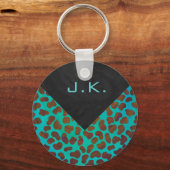 Dalmatiner braun und Aquamarin Schlüsselanhänger (Vorderseite)