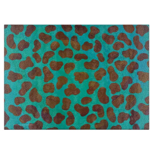 Dalmatiner braun und Aquamarin Schneidebrett (Vorderseite)