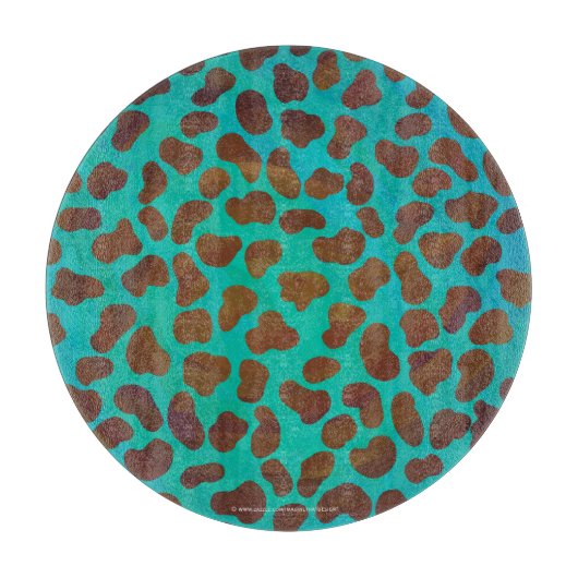 Dalmatiner braun und Aquamarin Schneidebrett (Vorderseite)