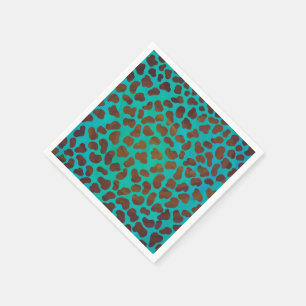 Dalmatiner braun und Aquamarin Serviette