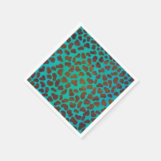 Dalmatiner braun und Aquamarin Serviette (Ecke)