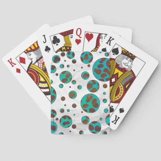 Dalmatiner braun und Aquamarin Spielkarten (Rückseite)