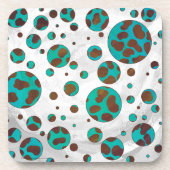 Dalmatiner braun und Aquamarin Untersetzer (Vorderseite)