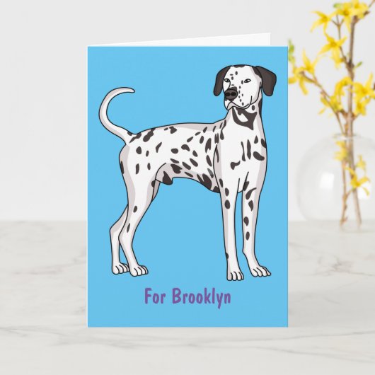 Dalmatiner Cartoon Karte (Gelbe Blume)