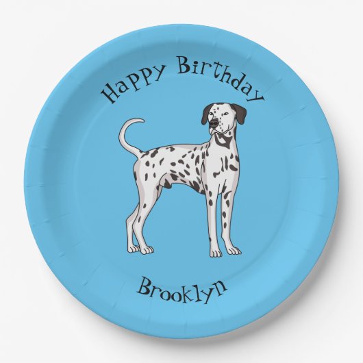 Dalmatiner Cartoon Pappteller (Vorderseite)