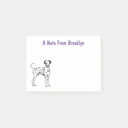 Dalmatiner Cartoon Post-it Klebezettel (Vorderseite)