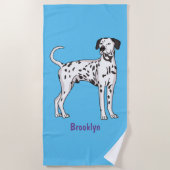 Dalmatiner Cartoon Strandtuch (Vorderseite)