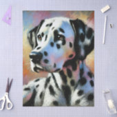 Dalmatiner Chalk Pastel Dog Schwarz-weiße Decoupag Seidenpapier (Basteln)