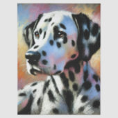 Dalmatiner Chalk Pastel Dog Schwarz-weiße Decoupag Seidenpapier (Vorderseite)