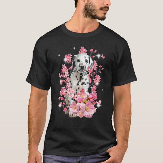 Dalmatiner Cherry Blossom Blume T-Shirt (Vorderseite)