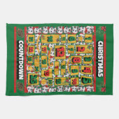 Dalmatiner Countdown Weihnachtskalender Hund Geschirrtuch (Horizontal)