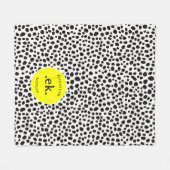 Dalmatiner Dog Abstraktes Muster Gelbe Monogramm Fleecedecke (Vorderseite (Horizontal))
