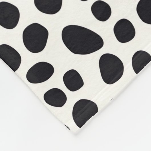 Dalmatiner Dog Abstraktes Muster Gelbe Monogramm Fleecedecke (Ecke)