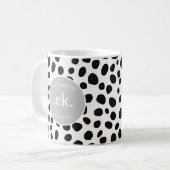 Dalmatiner Dog Abstraktes Muster Grau Monogramm Kaffeetasse (Vorderseite Links)