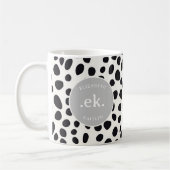 Dalmatiner Dog Abstraktes Muster Grau Monogramm Kaffeetasse (Links)