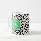 Dalmatiner Dog Abstraktes Muster Green Monogram Kaffeetasse (Vorderseite Links)