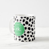Dalmatiner Dog Abstraktes Muster Green Monogram Kaffeetasse (Vorderseite Links)