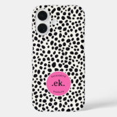 Dalmatiner Dog Abstraktes Muster Hot Pink Monogram Case-Mate iPhone Hülle (Rückseite)