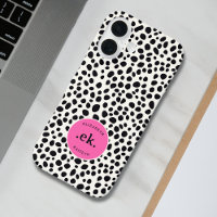 Dalmatiner Dog Abstraktes Muster Hot Pink Monogram