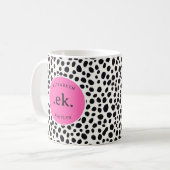 Dalmatiner Dog Abstraktes Muster Hot Pink Monogram Kaffeetasse (Vorderseite Links)